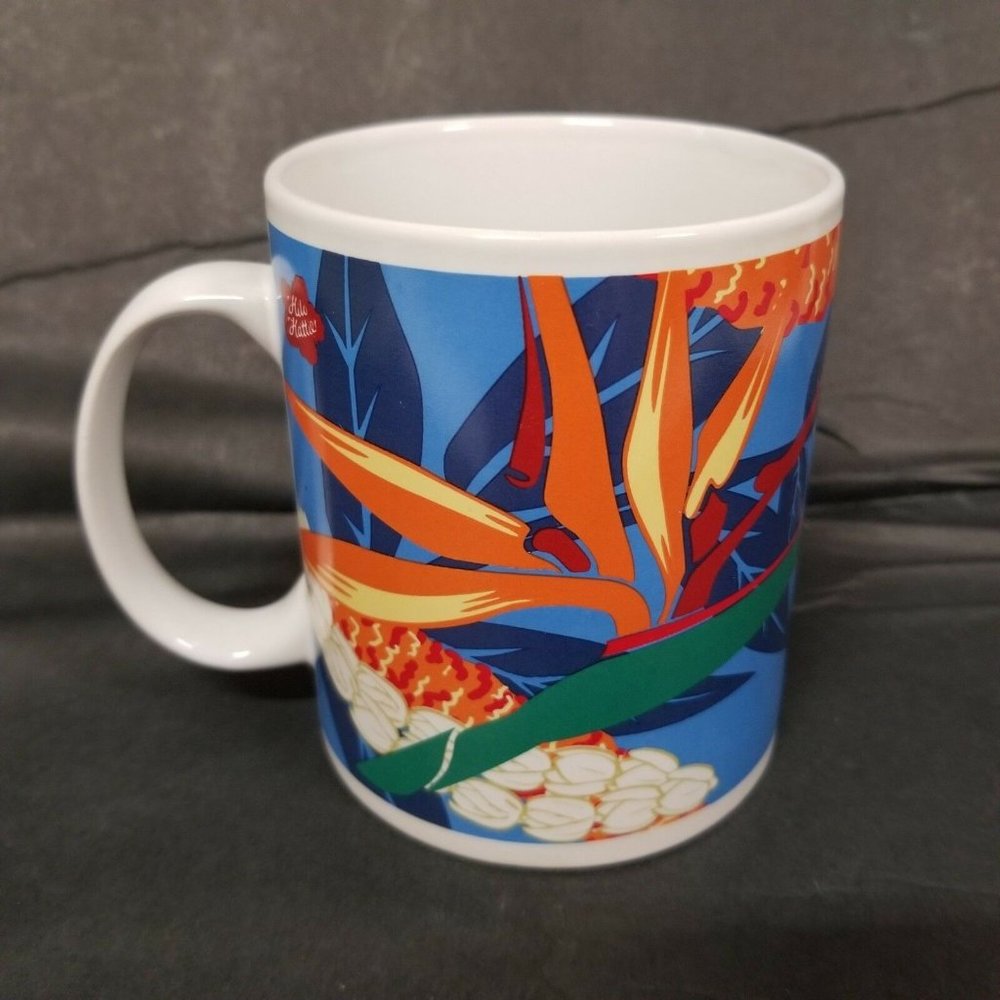 Coffee Cup Mug Hilo Hattie 1999 Tiki Tropical Bird